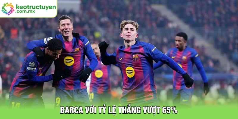 Barca với tỷ lệ thắng vượt 65%